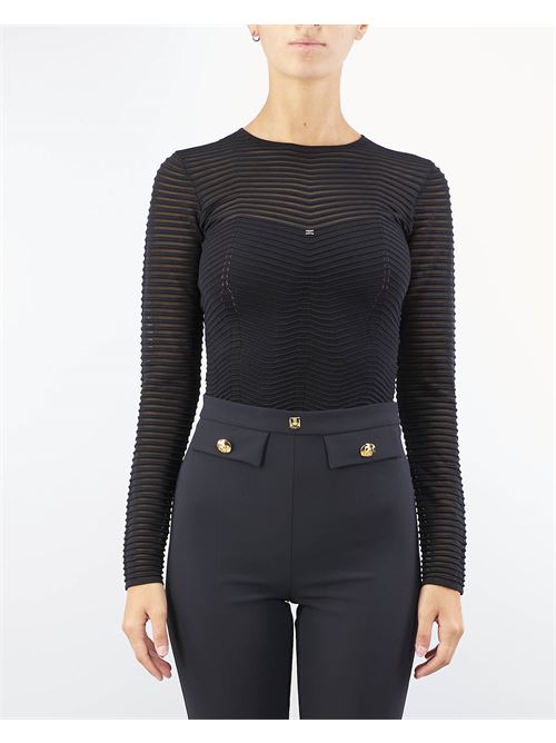 Chevron pattern viscose bodysuit Elisabetta Franchi ELISABETTA FRANCHI | Body | BK64B46E2110